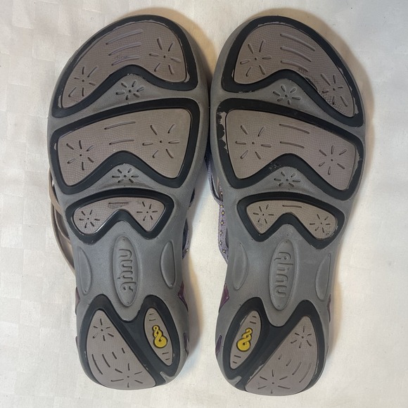 Ahnu Thong Sandals Flip Flop Grey Purple Womens 6 - Picture 6 of 7